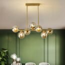 Seven-Light Linear Glass Chandelier