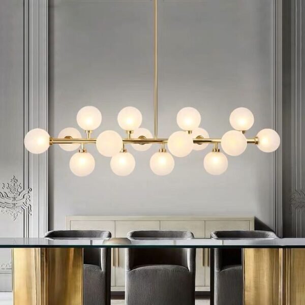 Linear Oxide Glass Chandelier